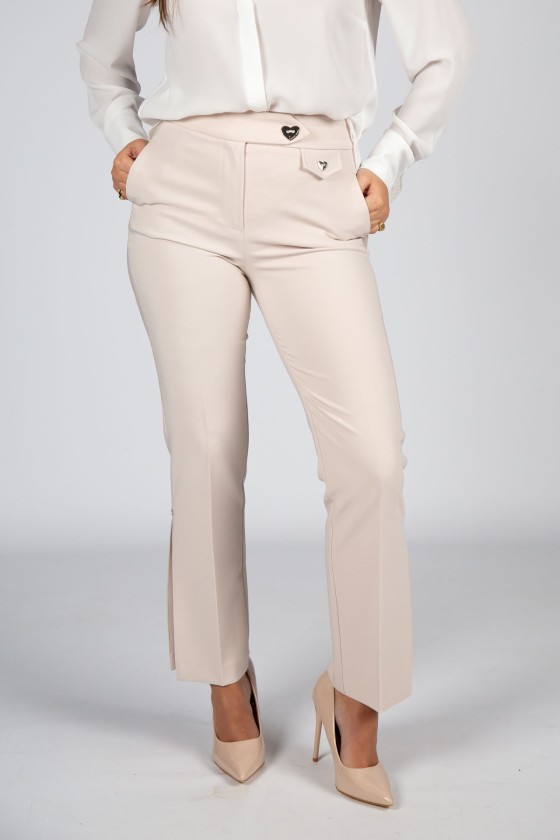 Split-detail flared trousers