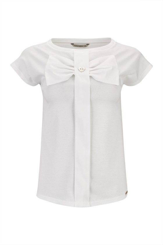 T-shirt de algodão com laço