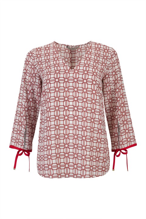 Tnica con lazo estampada 