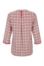 Allover print bow detail blouse