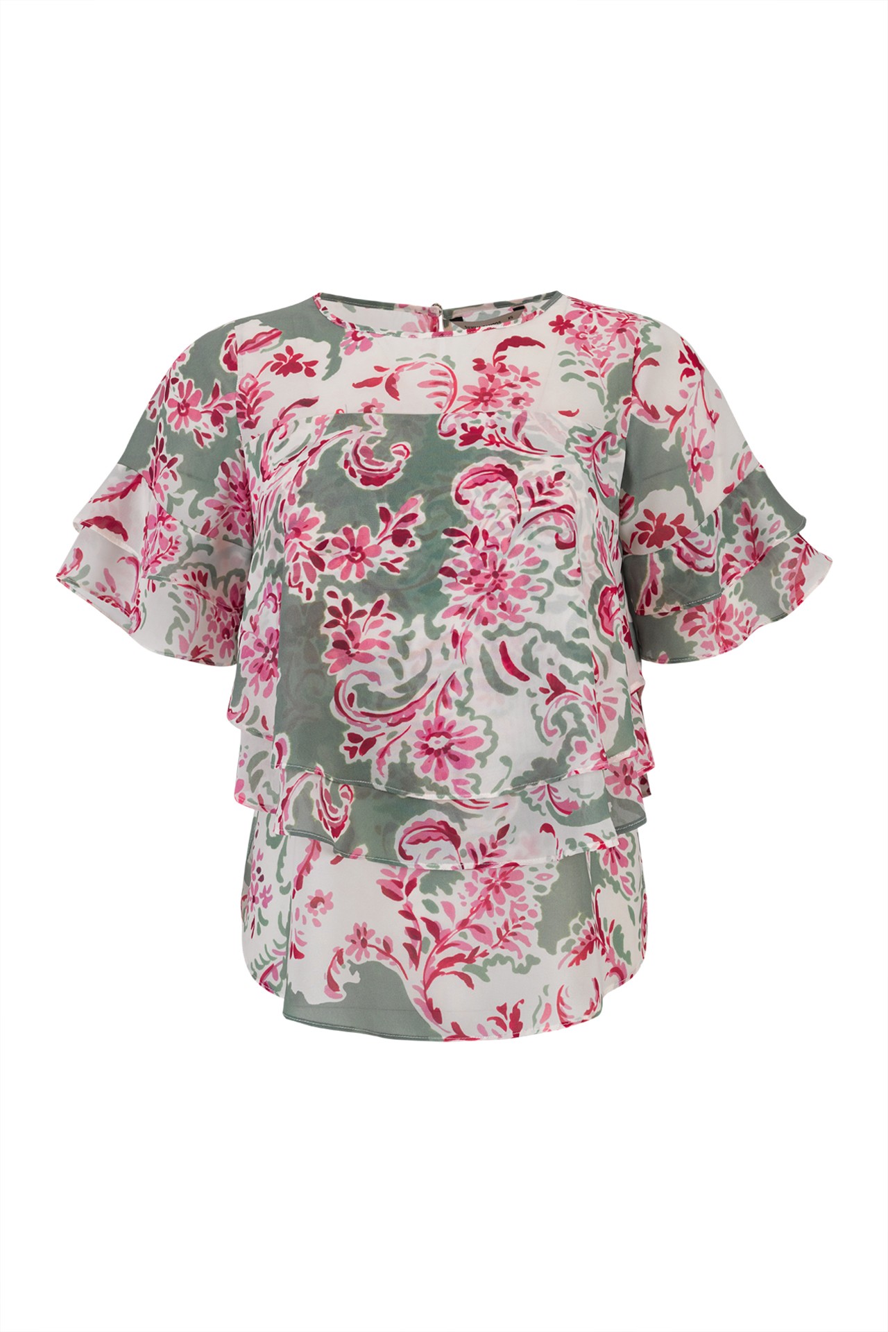 Blouse with overlapping layers