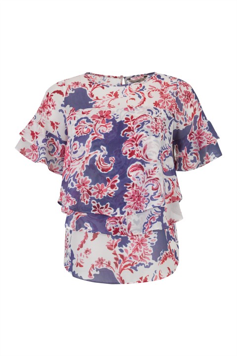 Blouse with overlapping layers