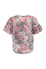 Blouse with overlapping layers