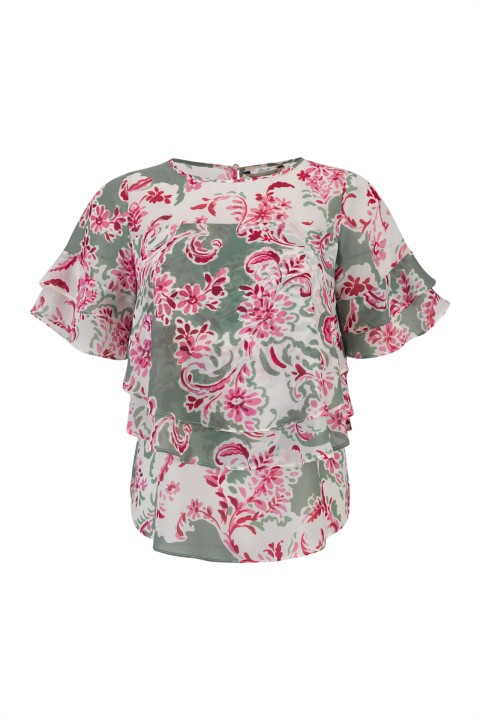 Blouse with overlapping layers