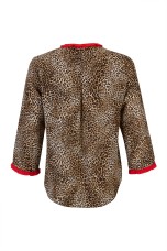 Allover print V neck blouse