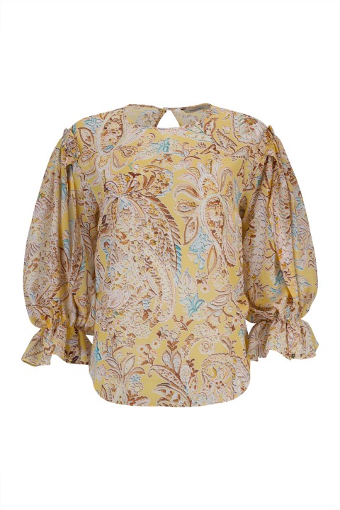 Blouse with balloon sleeves