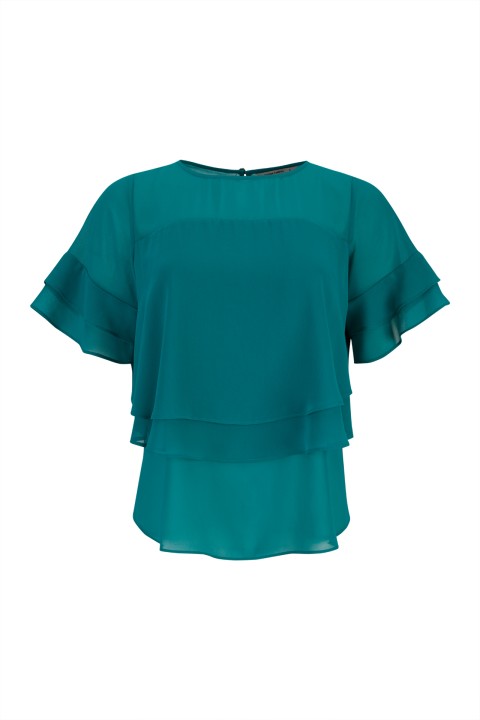 Blouse with overlapping layers
