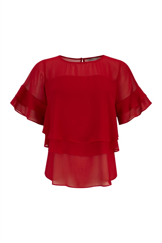 Blouse with overlapping layers