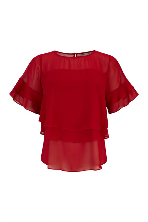 Blouse with overlapping layers