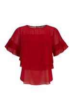 Blouse with overlapping layers