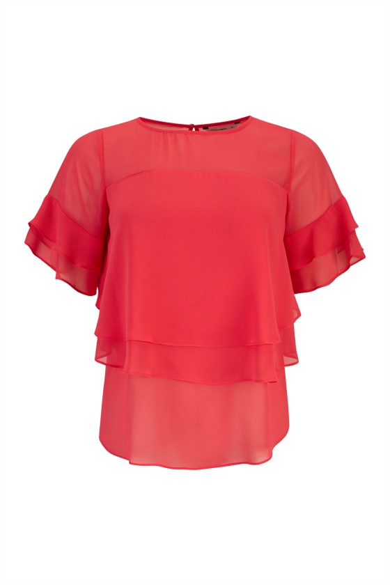 Blouse with overlapping layers