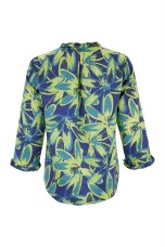 Allover print V neck blouse