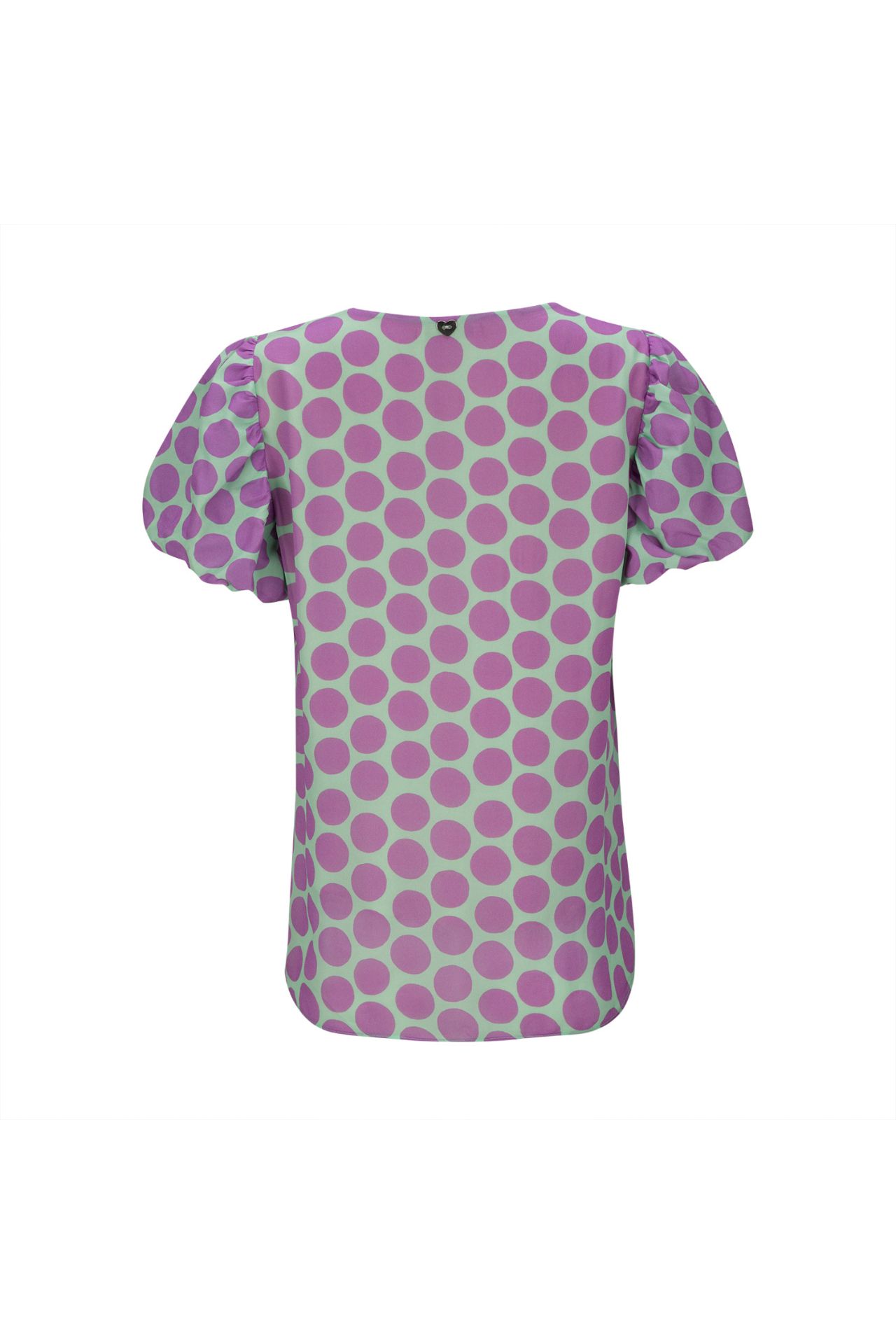 Polka dot shirt with side buttons
