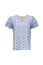 Polka dot shirt with side buttons