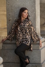 Oriental-inspired blouse