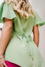 Asymmetric V-neck blouse