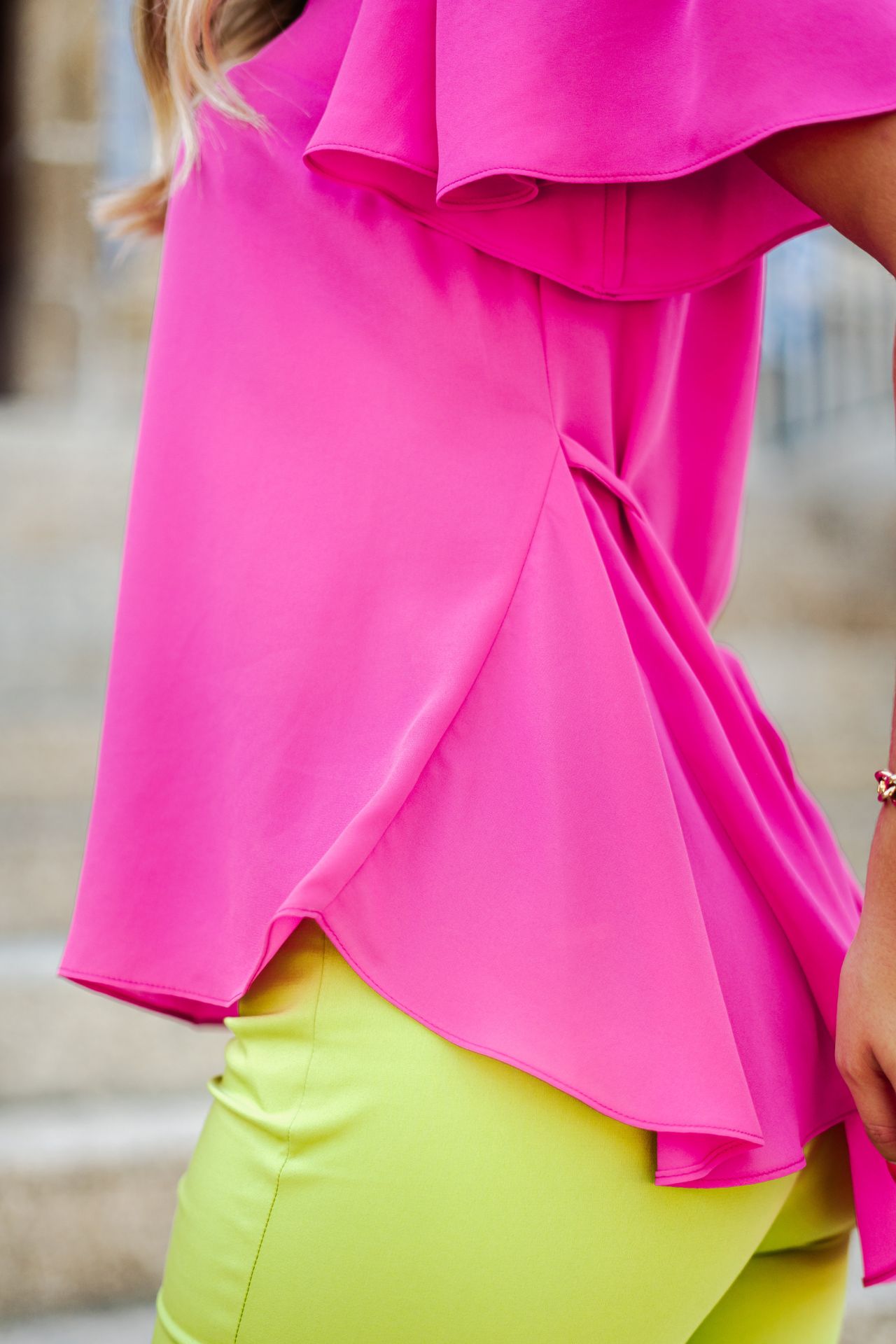 Asymmetric V-neck blouse