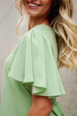 Asymmetric V-neck blouse