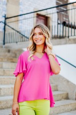 Asymmetric V-neck blouse