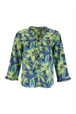 Allover print V neck blouse