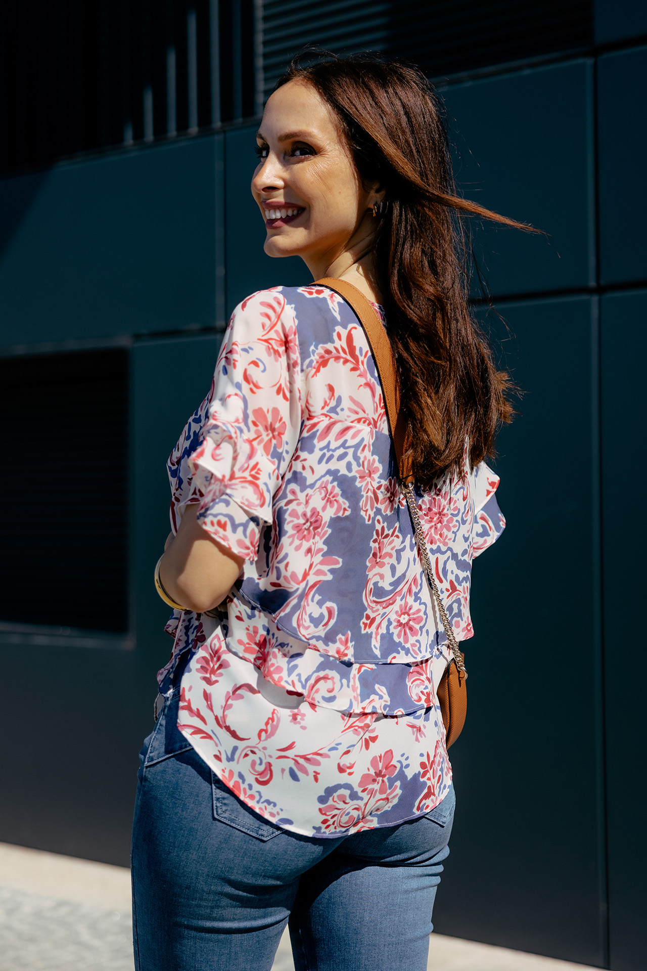 Blouse with overlapping layers