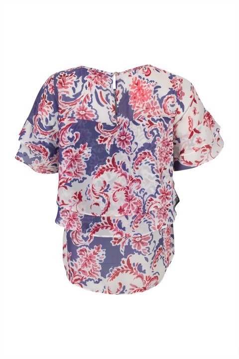 Blouse with overlapping layers