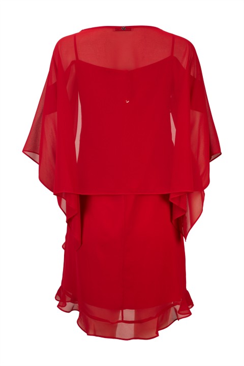 Strap dress with ruffles