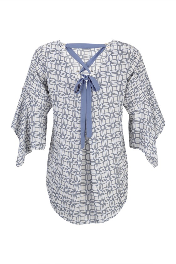 Blouse with back bow
