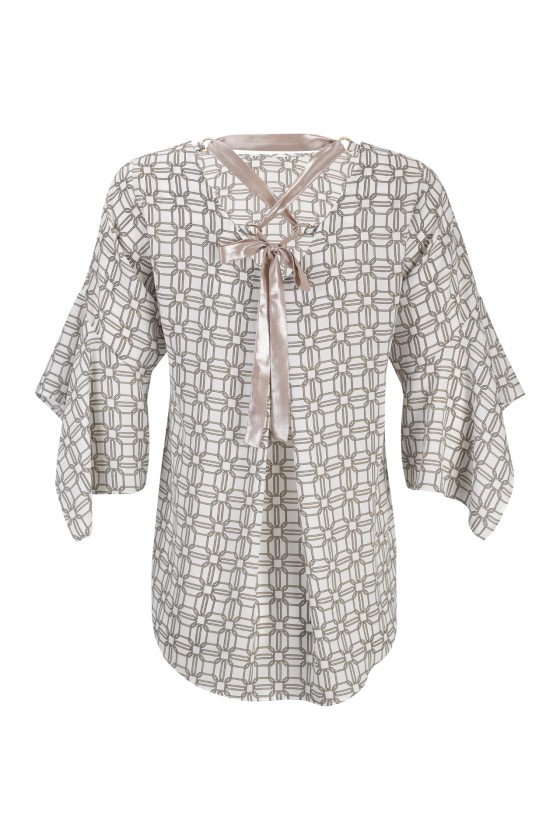 Blouse with back bow