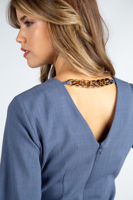 Dress with gold chain