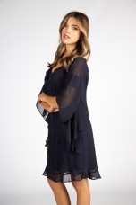 Strap dress with ruffles
