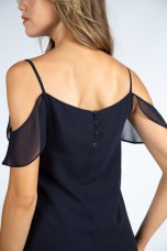 Strap dress with ruffles