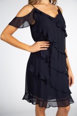 Strap dress with ruffles