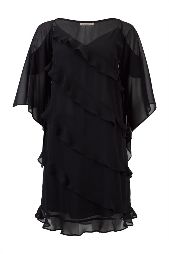 Strap dress with ruffles