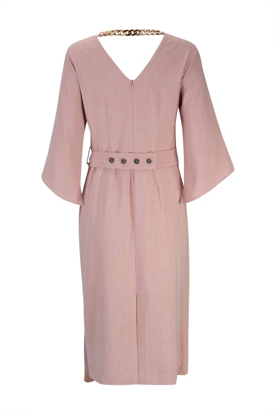 Dress with gold chain