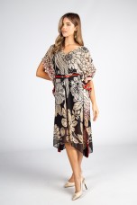 Flowing dress with cape sleeves