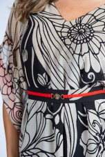 Flowing dress with cape sleeves
