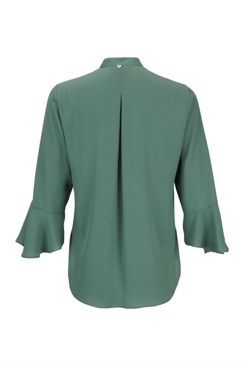 V-neck blouse with gathers