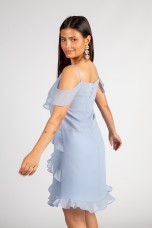 Strap dress with ruffles