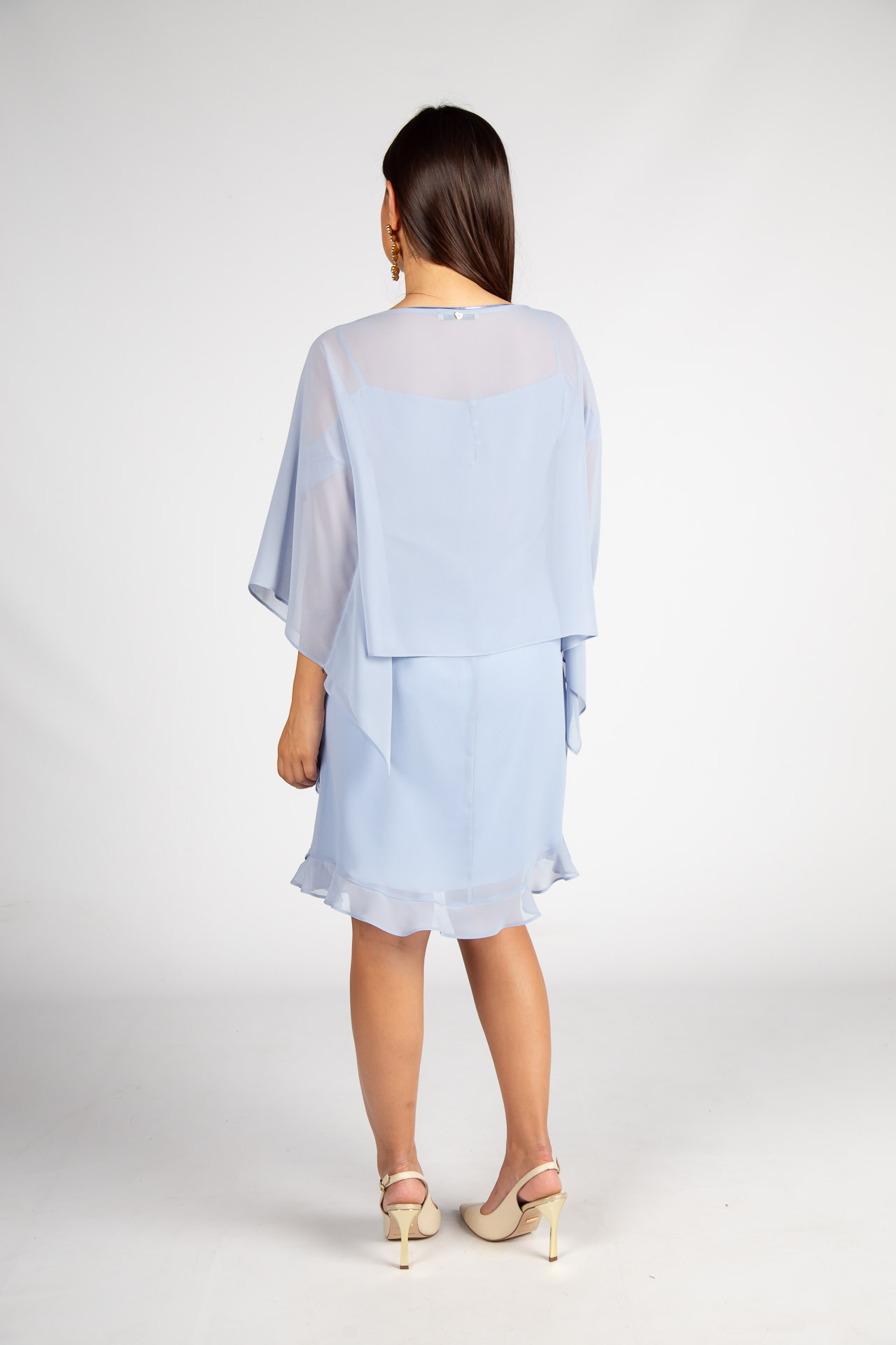 Strap dress with ruffles