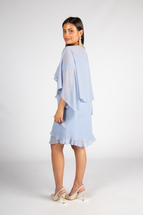 Strap dress with ruffles