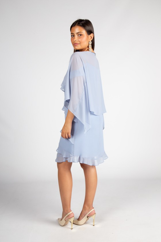 Strap dress with ruffles