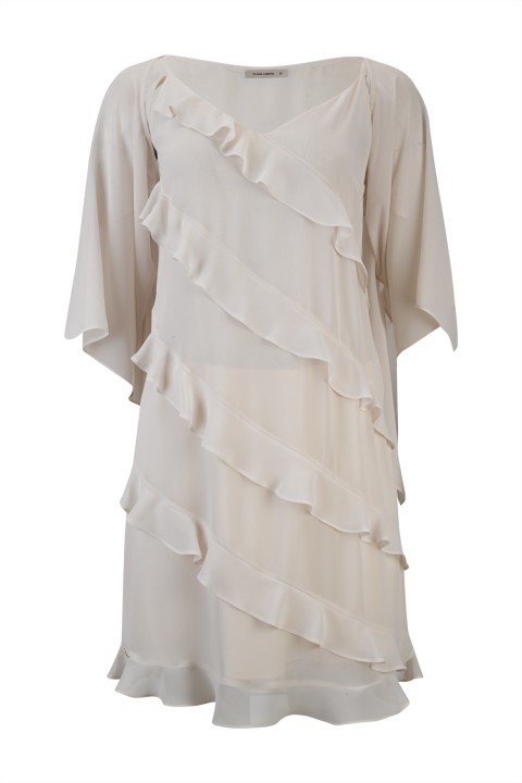 Strap dress with ruffles