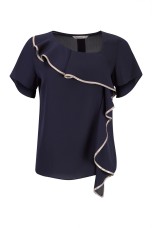 Asymmetrical frill blouse