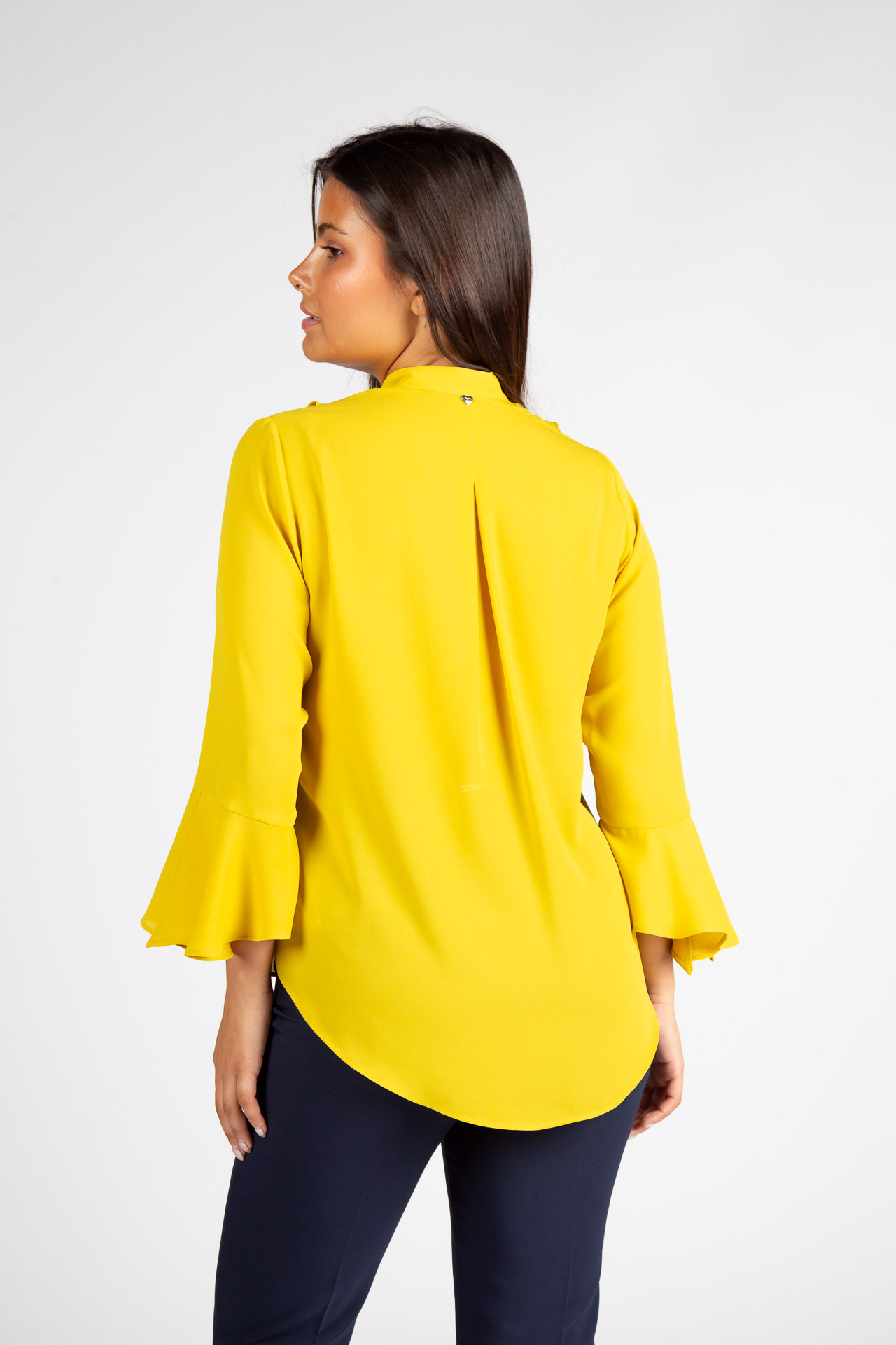V-neck blouse with gathers