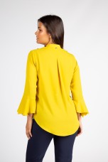 V-neck blouse with gathers