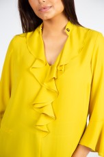 V-neck blouse with gathers