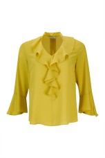V-neck blouse with gathers