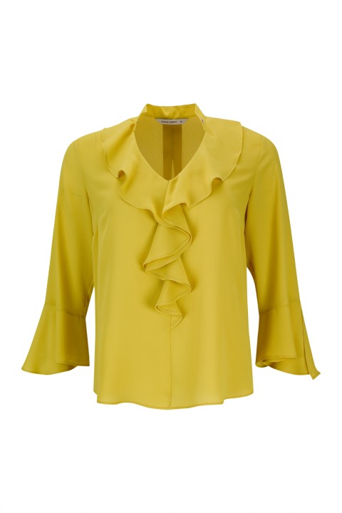 V-neck blouse with gathers