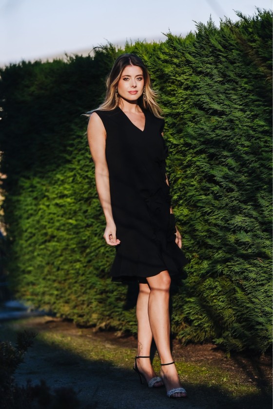 Vestido con flores 3D